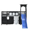 vidaXL Kids' Loft Bed with Tower without Mattress White&Black 90x200cm