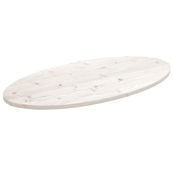 vidaXL Table Top White 110x55x2.5 cm Solid Wood Pine Oval