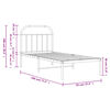 vidaXL Metal Bed Frame without Mattress with Headboard White 90x190cm