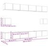 vidaXL TV Cabinet Set Wall-mounted 8 pcs Black Oak Engineered Wood