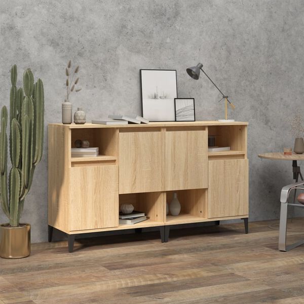vidaXL Sideboards 2 pcs Sonoma Oak 60x35x70 cm Engineered Wood