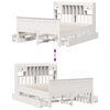 vidaXL Bookcase Bed without Mattress White 150x200 cm King Solid Wood Pine