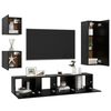 vidaXL 5 Piece TV Cabinet Set Black Engineered Wood