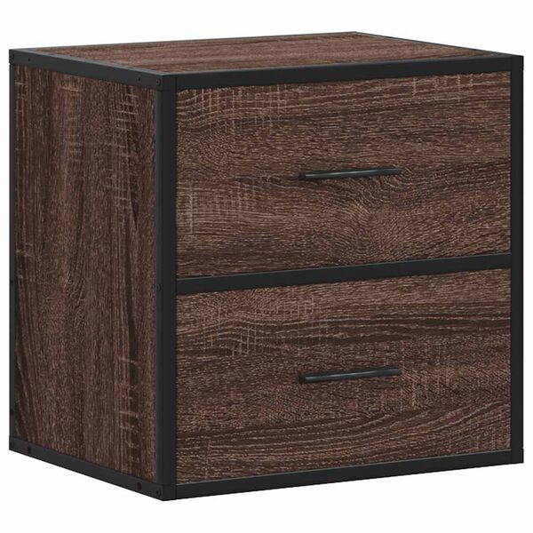 vidaXL Wall-mounted Bedside Cabinet Brown Oak 40x31x39.5 cm