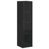vidaXL Highboard with Glass Doors Black 35x37x142 cm