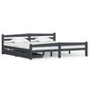 vidaXL Bed Frame without Mattress Dark Grey Solid Pinewood 200x200 cm