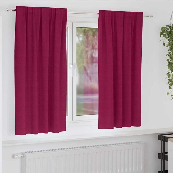 vidaXL Blackout Curtains with Rings 2 pcs Wine Red 175 x 140 cm