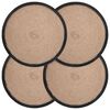 vidaXL Jute Placemets 4 pcs Natural and Black &Oslash; 30 cm 100% Tossa Jute