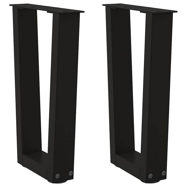 vidaXL Coffee Table Legs V-Shape 2 pcs Black 38x(42-43.3) cm Steel