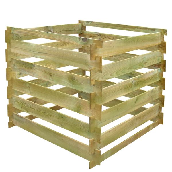 vidaXL Slatted Compost Bin 0.54 m3 Square Wood
