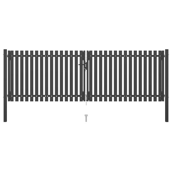 vidaXL Garden Fence Gate Steel 400x100 cm Anthracite