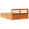 vidaXL Bed Frame with Headboard Wax Brown 135x190 cm Double Solid Wood Pine