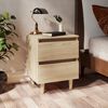 vidaXL Bed Cabinet with Solid Pinewood Legs Sonoma Oak 40x35x50 cm