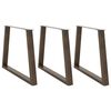 vidaXL Dining Table Legs V-Shape 3 pcs Natural Steel 90x(72-73.3) cm