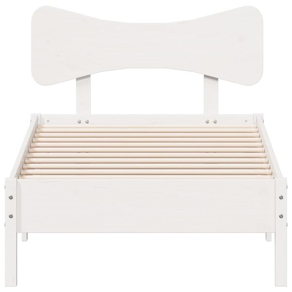 vidaXL Bed Frame without Mattress White 90x190 cm Single Solid Wood Pine