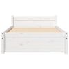vidaXL Bed Frame without Mattress White Solid Wood 90x200 cm