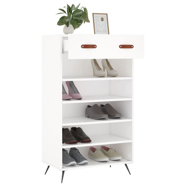 vidaXL Shoe Cabinet White 60x35x105 cm Engineered Wood