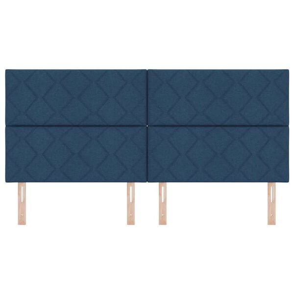 vidaXL Headboard with Headboard Blue 200 cm Faux Leather
