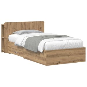 vidaXL Bed Frame with Storage Artisan Oak 80 x 200 cm Engineered Wood