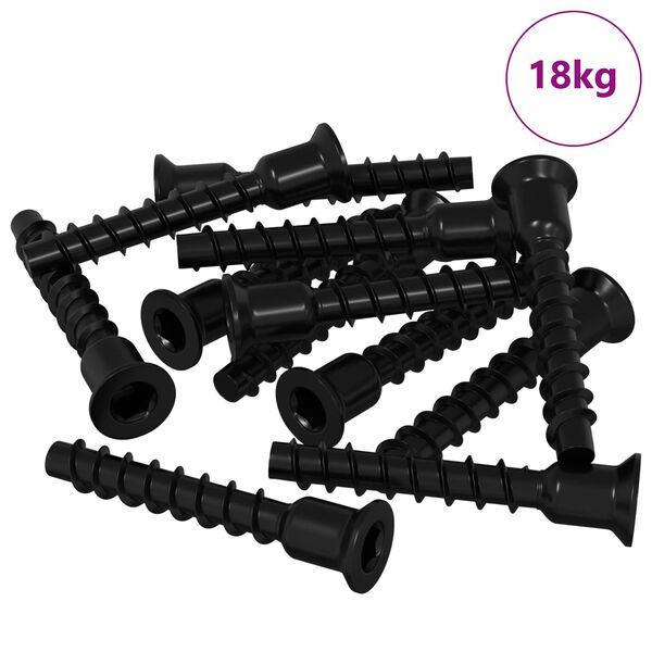 vidaXL Socket Cap Head Screw 3072 pcs Black 7 x 40 mm Iron