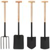 vidaXL 4 Piece Garden Tool Set T Grip Steel and Hardwood