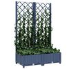 vidaXL Garden Planter with Trellis Blue Grey 80x40x121.5 cm PP