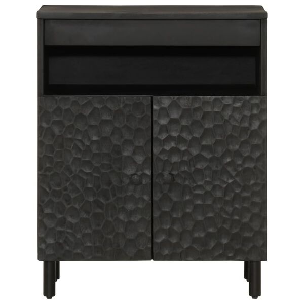 vidaXL Side Cabinet Black 60x33x75 cm Solid Wood Mango
