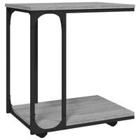 vidaXL Side Table with Wheels Grey Sonoma 50x35x55.5cm Engineered Wood