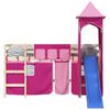 vidaXL Curtains for Loft Bed with Tower Pink Polyester