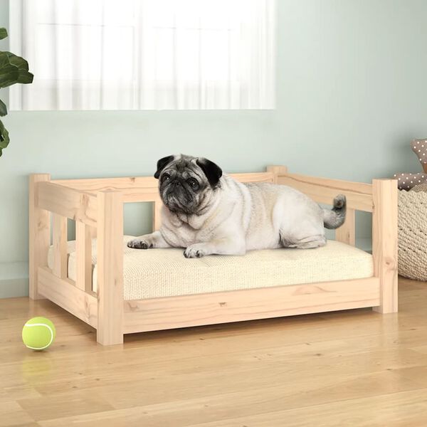 vidaXL Dog Bed 65.5x50.5x28 cm Solid Wood Pine