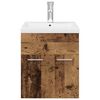 vidaXL Sink Cabinet with Built-in Basin and Faucet Old Wood