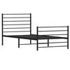 vidaXL Metal Bed Frame without Mattress with Footboard Black 100x190cm