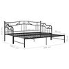 vidaXL Pull-out Sofa Bed Frame without Mattress Black Metal 90x200 cm