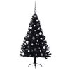 vidaXL Artificial Pre-lit Christmas Tree Black 150 cm PVC