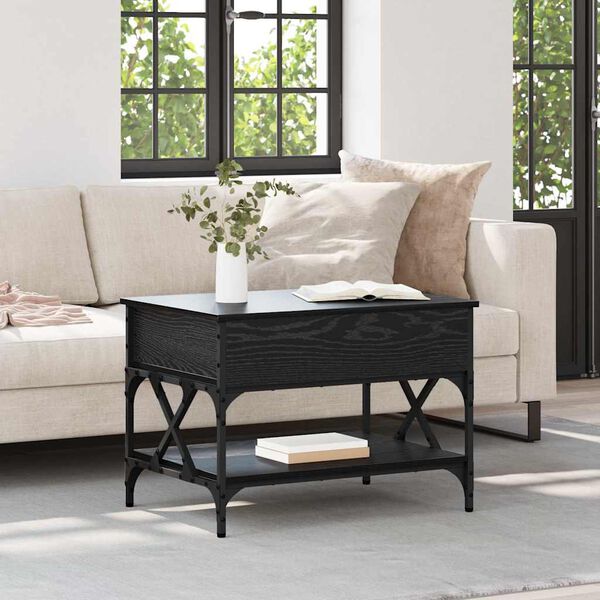 vidaXL Coffee Table Black Oak 70 x 50 x 50 cm Engineered Wood