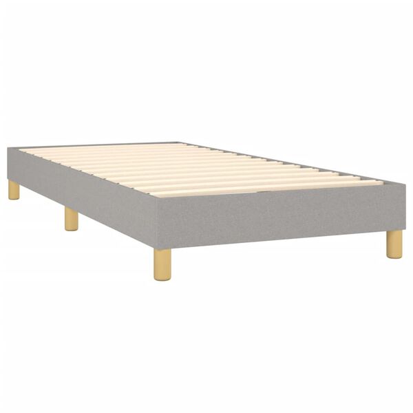 vidaXL Box Spring Bed Frame Light Grey Single Fabric (UK/IE/FI/NO only)