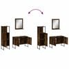 vidaXL 3 Piece Bathroom Cabinet Set Smoked Oak Engineered Wood