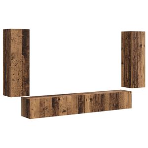 vidaXL TV Wall Cabinet Set 4 pcs 29.5 x 31 x 100 cm Old Wood