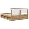 vidaXL Bed Frame Artisian Oak 160 x 200 cm Solid Pine Wood