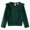 vidaXL Kids' Blouse with Ruffles Dark Green 116