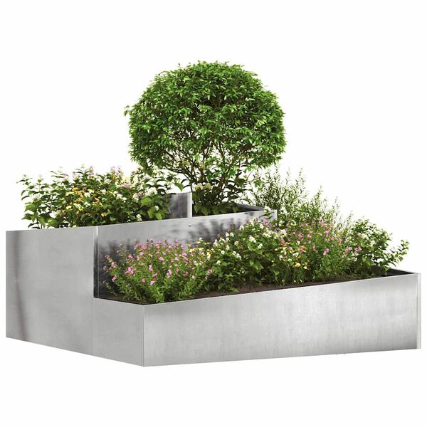vidaXL Garden Planter Silver 100 x 100 x 50 cm Stainless Steel