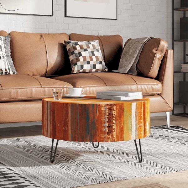 vidaXL Coffee Table Solid Reclaimed Wood Round