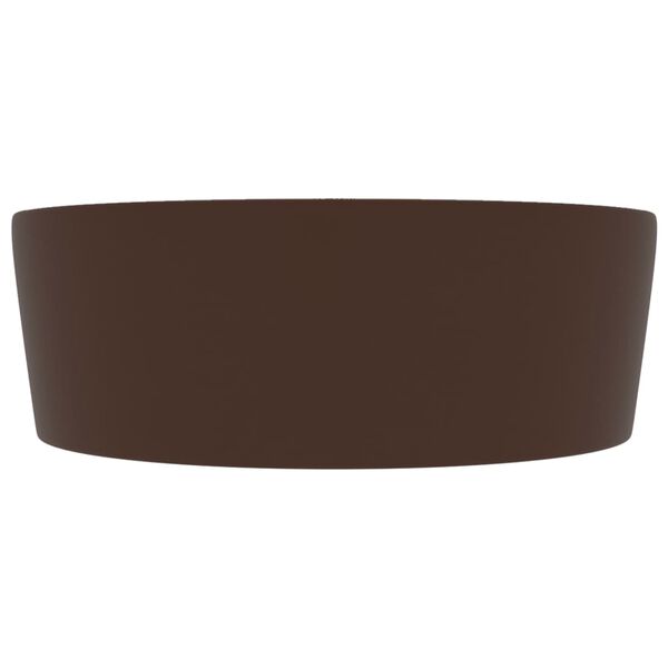vidaXL Luxury Wash Basin with Overflow Matt Dark Brown 36x13 cm Ceramic