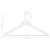 vidaXL 20 pcs Clothes Hanger Set Non-slip White Hardwood