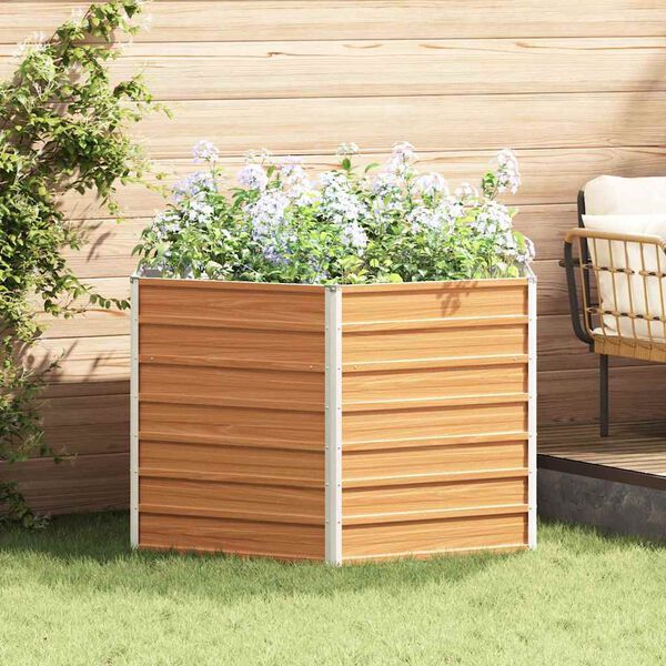 vidaXL Raised Garden Bed Light Brown 129 x 129 x 77 cm