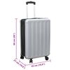 vidaXL Suitcase Folding with Lock Silver 43 x 27 x 66 cm ABS Plastic