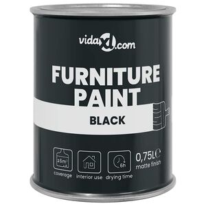 vidaXL Furniture Paint Black 0.75 L Wall Print