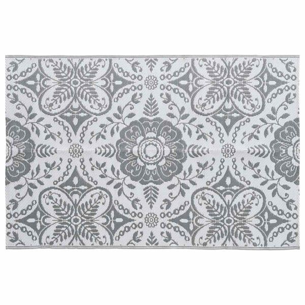 vidaXL Outdoor Carpet ARAKIL Light Grey 120x180 cm PP