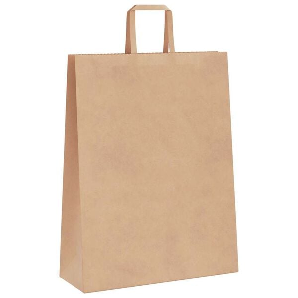 vidaXL Paper Bags 250 pcs with Handles Brown 32x12x42 cm