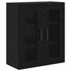 vidaXL Highboard 2 pcs Black Oak Engineered Wood and Glass